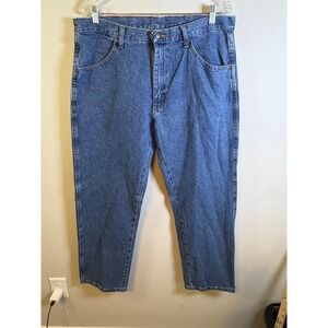 Rustler Mens Regular Fit Jeans Heavyweight Denim Blue 36x29 NWT